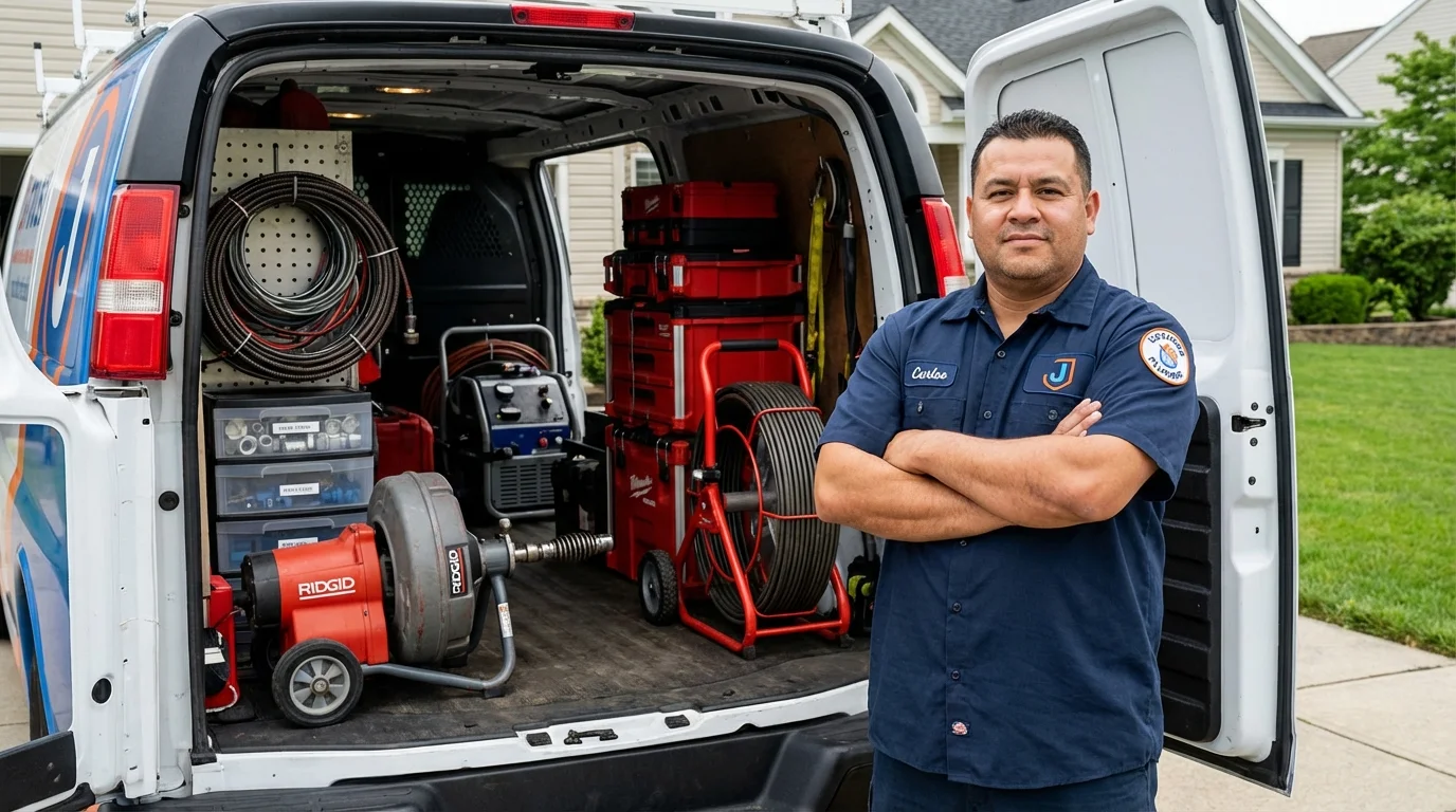 Professional drain cleaning equipment and Johns Plumbing LLC plumber in Martinez
