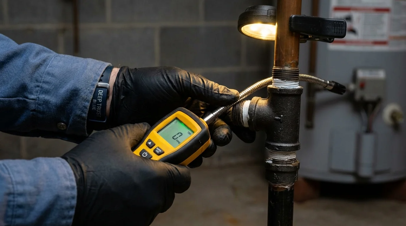 Gas leak detection with electronic sniffer by Johns Plumbing LLC in Martinez