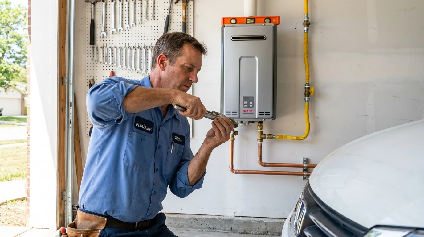 Tankless water heater installation by a Johns Plumbing LLC plumber in Martinez